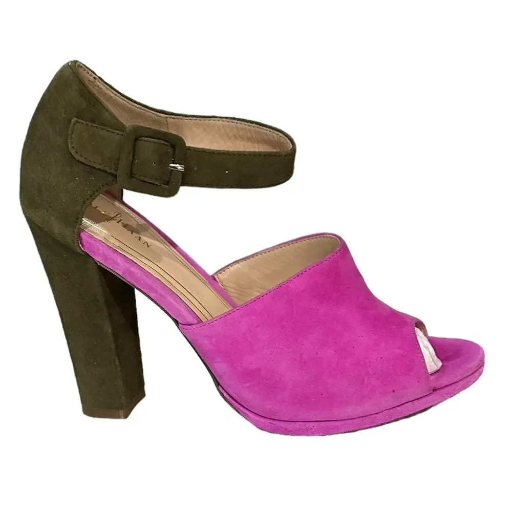 Cole Haan pink pixie suede‎ uppers special sole pink and olive green size 7.5 B - Picture 6 of 10
